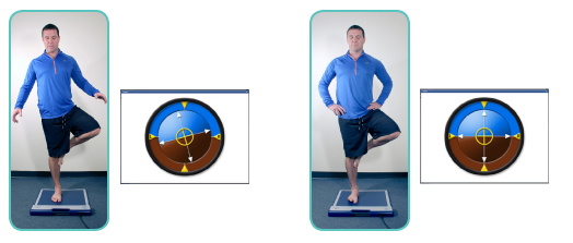Use balance trainer to assist in athletic rehab
