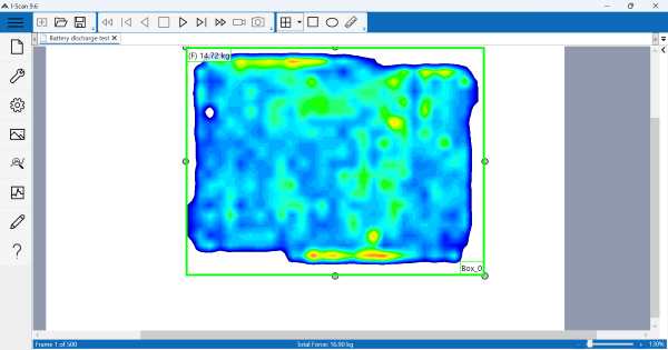 Blue and green indicate normal pressure variation; red areas show higher, potentially concerning pressure concentrations