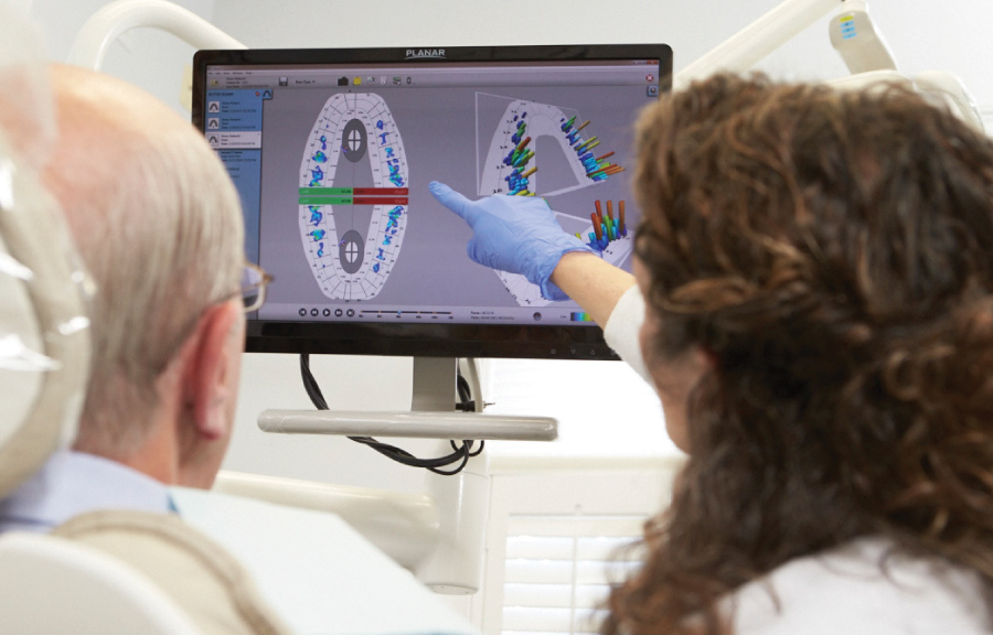 T-Scan Novus Core allows dentists to show a patient how data relates to their symptom.