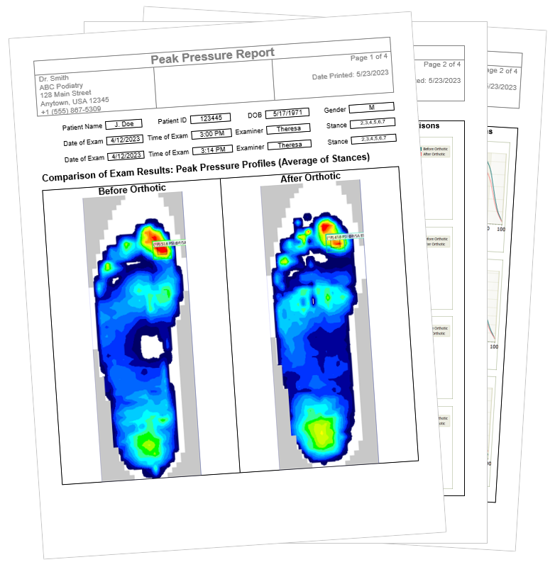 Actual software report screenshot from patient recordings demonstrate how clinicians interpret the data.