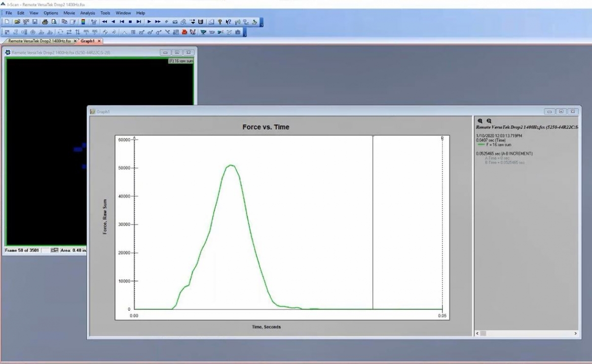 Figure 4: Pressure output from the Remote VersaTek (RVT) drop test.