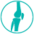 Biomechanics icon - knee joint