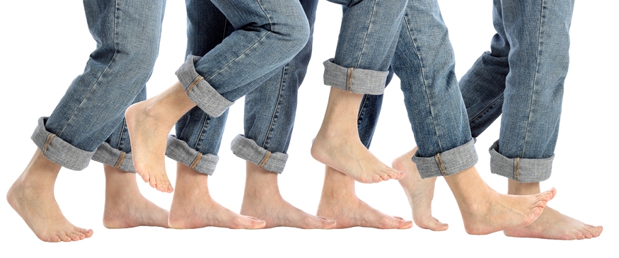 Walking on a pressure sensitive mat