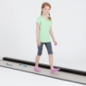 The low profile gait analysis system provides accurate timing and distance measurements